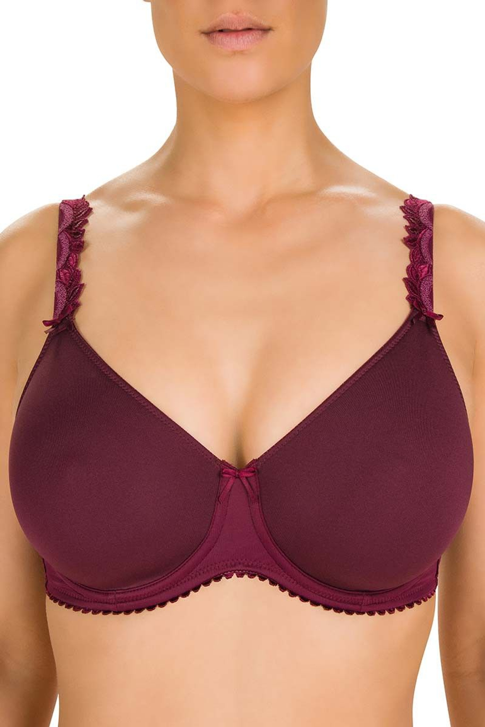 Бюстгальтер-спейсер с гладкими дышащими чашками (Размер: 75C) (Цвет: бордовый)