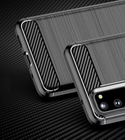 Мягкий защитный чехол в стиле карбон для Samsung Galaxy S20, серии Carbon от Caseport