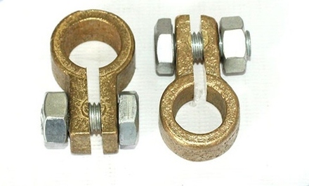 Клемма АКБ (ЛАТУНЬ) +/ - УСИЛЕННЫЕ в блистере (суперусиленные) 5320-3703001/02