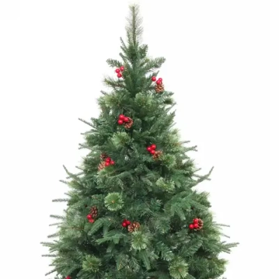 Ёлка «Царевна Зима» 180 см, ПВХ+Леска+Резина, шишки и ягоды (647 веток)
