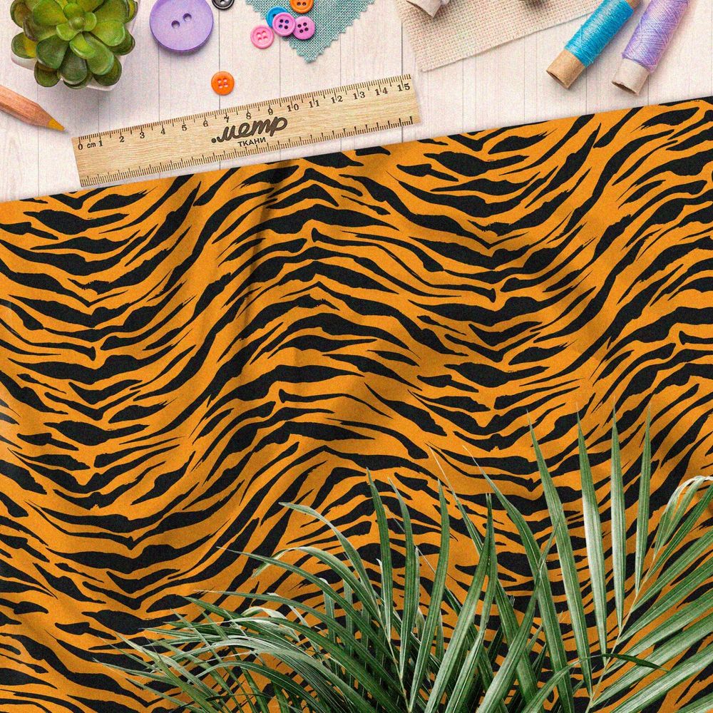 Ткань таффета тонкий тигринный узор
