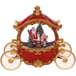 Сувенир с подсветкой «Сказочная карета» 26*11*20 см (8 мелодий, USB + батарейки, подсветка, парящий снег), Красный