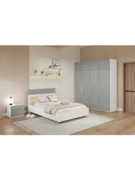 Кровать двухспальная 160х200 с ящиком для белья Белый