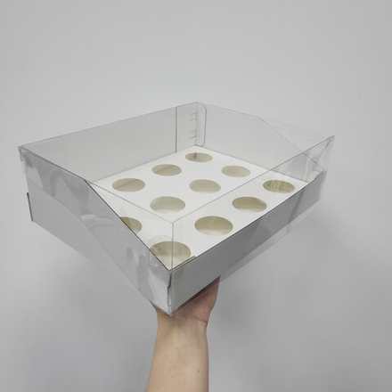 Коробка на 12 капкейков Белая ПРЕМИУМ (гофрокартон), 31*23,5*10 см