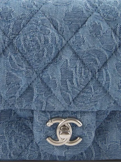 Джинсовая мини-сумка Chanel Camellia