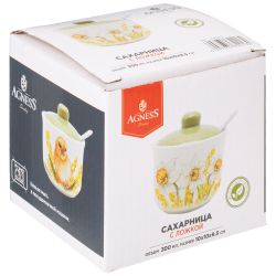 САХАРНИЦА С ЛОЖКОЙ AGNESS "SUNDAY" 10*9,5 СМ 300 МЛ (КОР=36ШТ.)