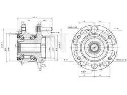 Ступица задняя (без ABS) UNIO HUB-20165