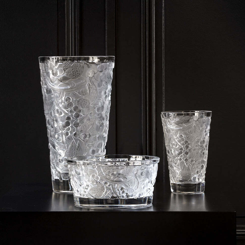 Чаша для фруктов Lalique Merles et Raisins прозрачная, 23.7 см