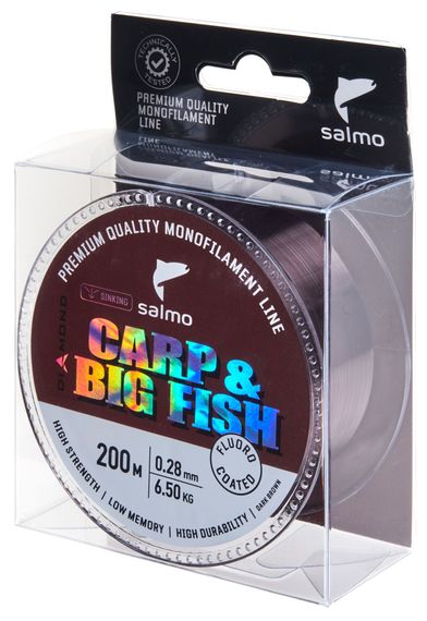 Леска монофильная Salmo Diamond CARP &amp; BIG FISH FLUORO COATED Dark Brown 200/028