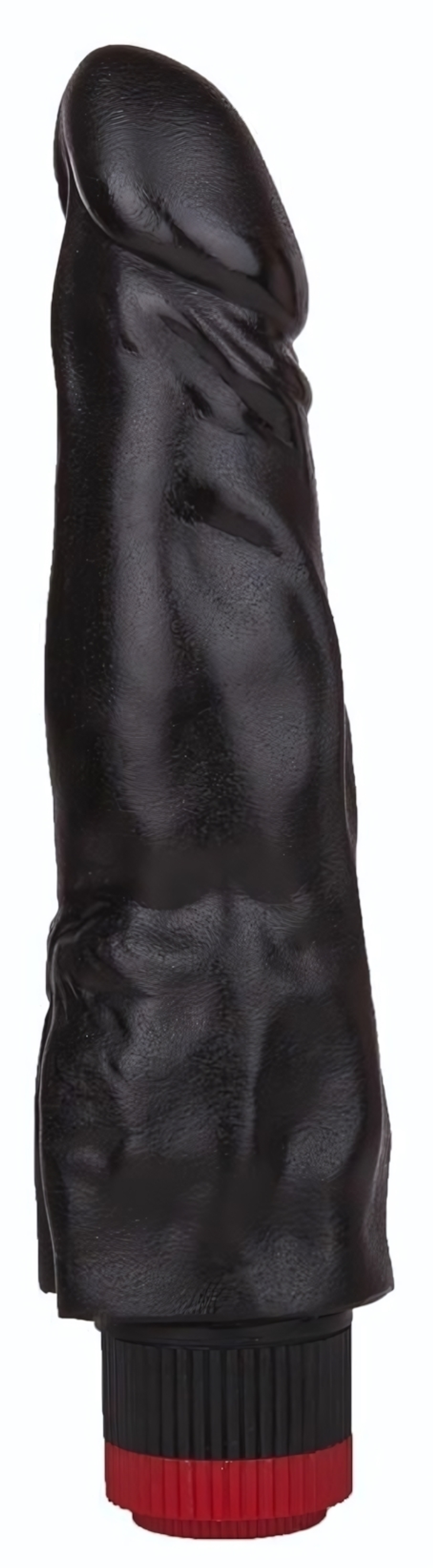 Чёрный вибромассажер с широким основанием - 18,8 см. (Цвет: черный)