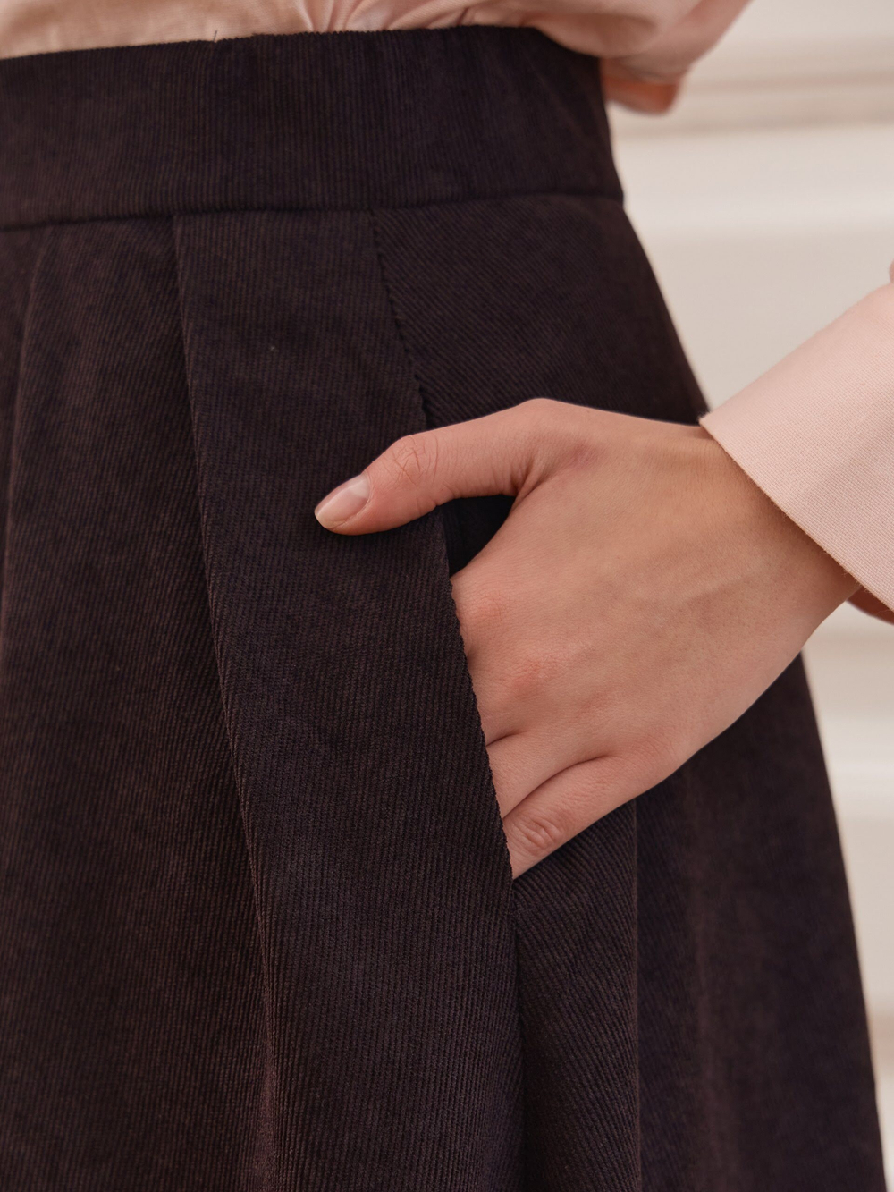 Юбка бохо вельветовая миди