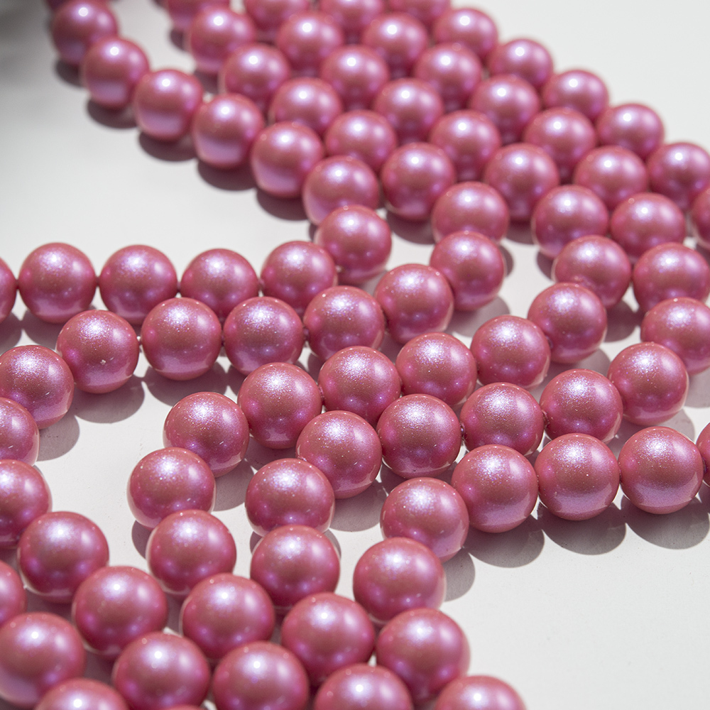 Жемчуг Майорка, оттенок "Hot Pink", шар 8мм, перламутрово-сатиновое улучшенное покрытие