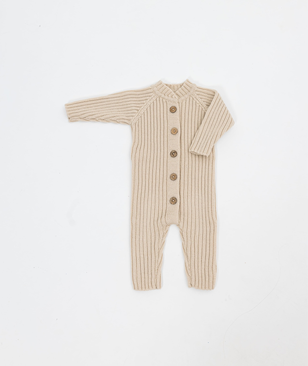 Комбинезон лапша из меринос-кашемира Бежевый