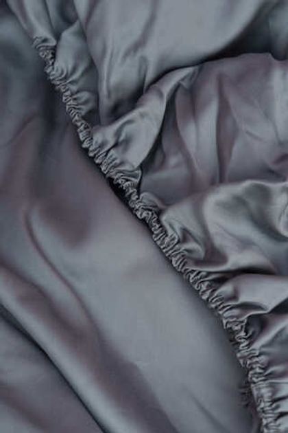 Простыня на резинке 160x200x40 German Grass Grey Brilliant серая Серый