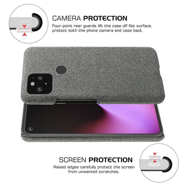 Тканевый чехол Coque Fabric Case для Google Pixel 4a 5G 6.2" (Серый)