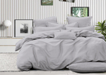 Комплект постельного белья ЕВРО Страйп-сатин, светло-серый