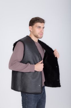 мужской жилет из овчины