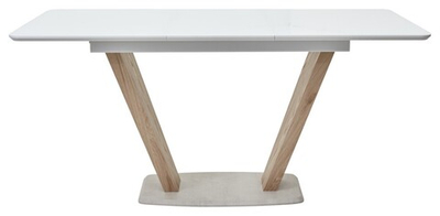 Стол Прага 120 БЕЛЫЙ, стекло/ ВЯЗ М-City