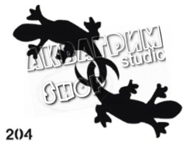 Трафарет для блеск тату "Ящерицы