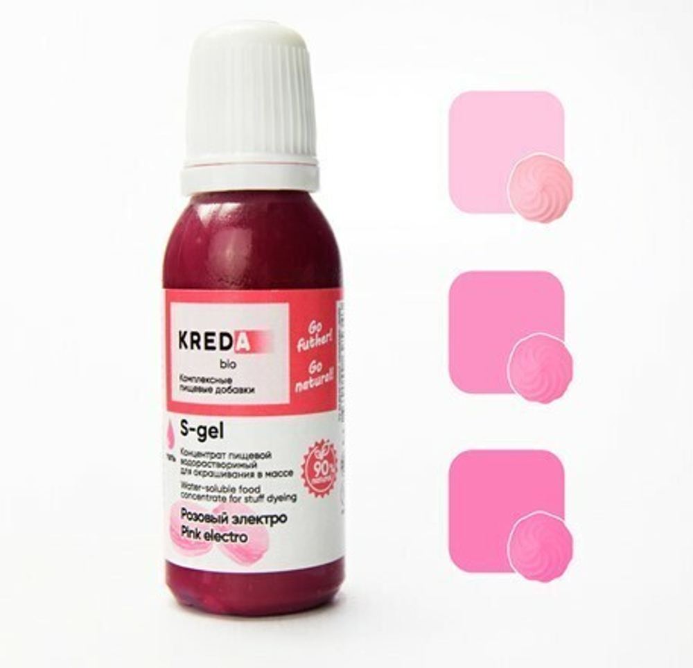 Краситель гелевый концентрат Розовый Электро 20 г Kreda-Bio