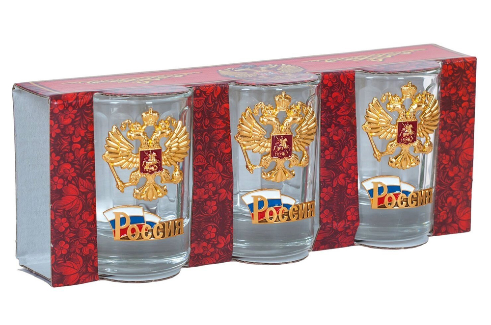Стопки с гербом России
