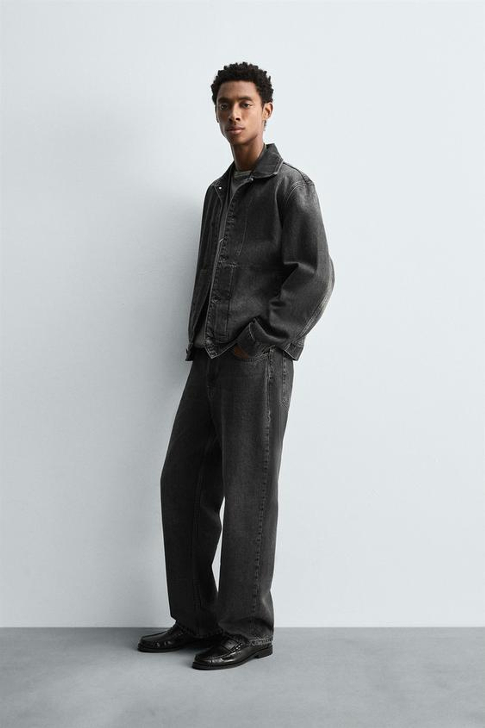 ZARA ДЖИНСЫ STRAIGHT FIT, УГОЛЬНЫЙ