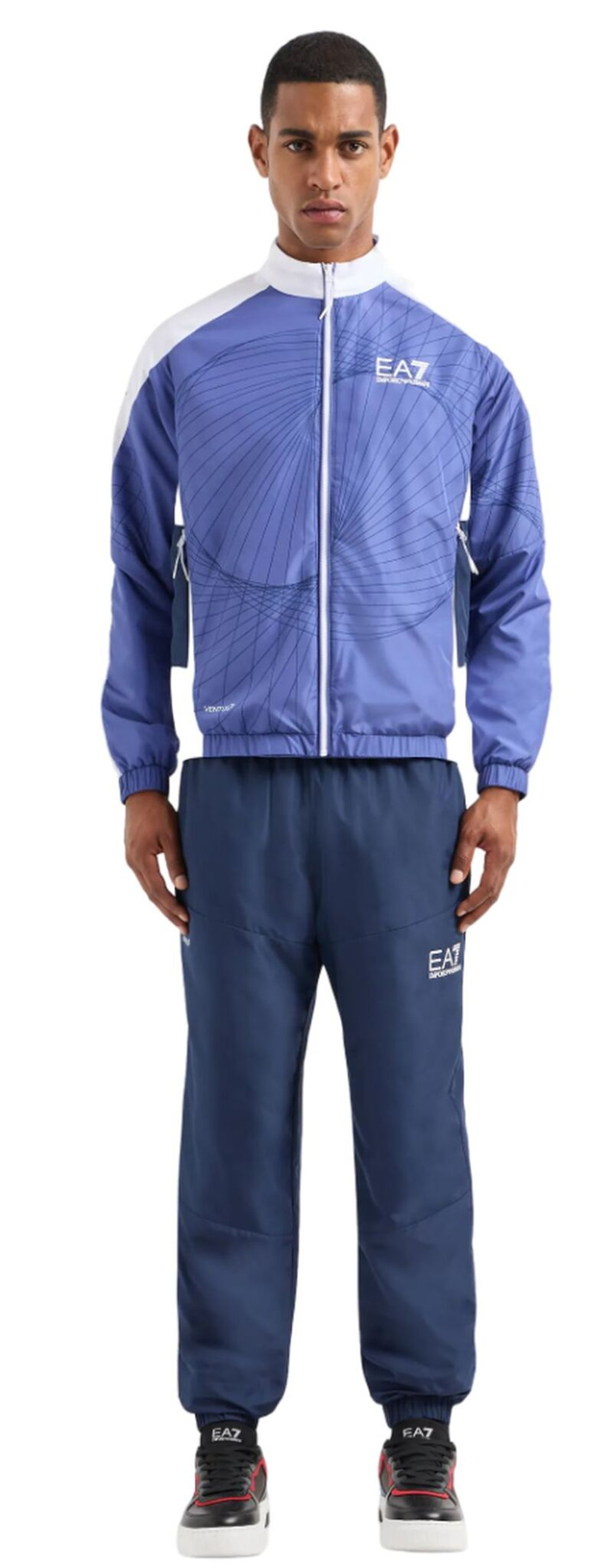 Мужской теннисный костюм EA7 Man Woven Tracksuit - небесный