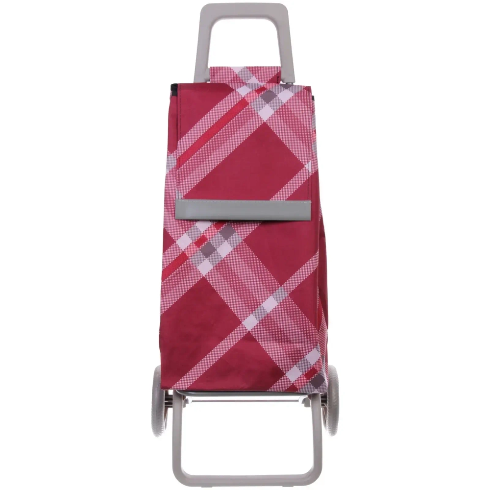 Тележка хозяйственная с сумкой (93*40*30см, колеса 15см,грузоподъемность до 40 кг) бордовая