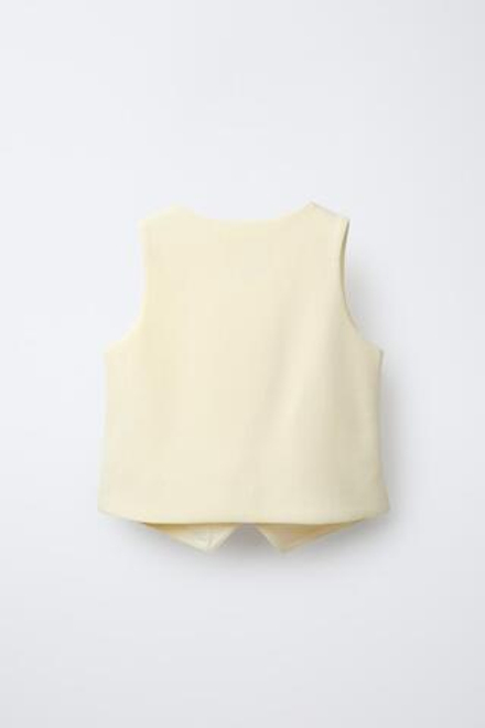 ZARA ЖИЛЕТ БЕЗ РУКАВОВ, СВЕТЛО-ЖЕТЛЫЙ