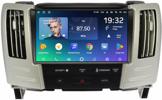 Магнитола для Toyota Harrier XU30 2003-2013, Lexus RX 2003-2009 (ШГУ цветной, рамка наверх тип 1) - Teyes SPRO+ монитор 9" IPS на Android 10, ТОП процессор, 4Гб+32Гб, 4G SIM-слот