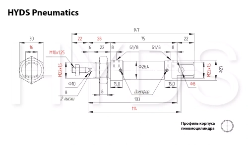 DSNU-25-10-PPV-A Пневмоцилиндр