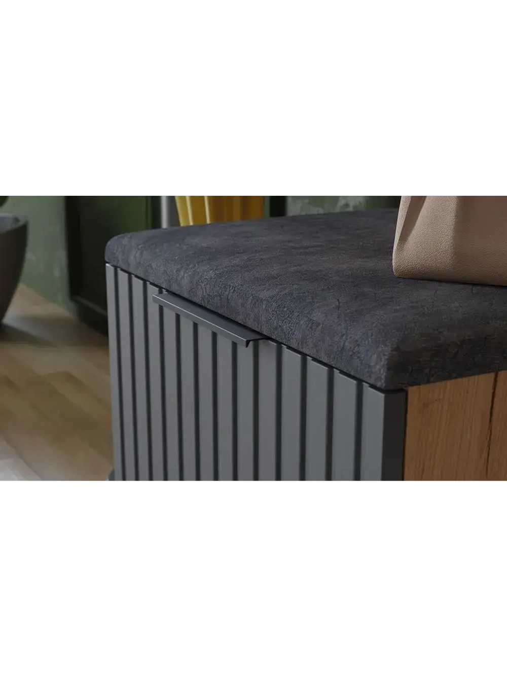 Прихожая с зеркалом Дуб Крафт золотой 245х43х226