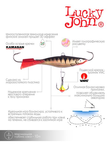 Балансир Lucky John VIKING 6 с тр. 60мм/11HRT блистер