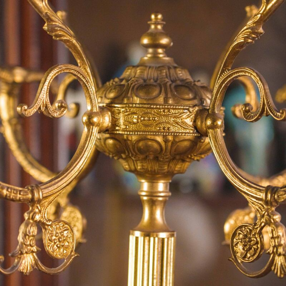 Винтажная напольная вешалка из бронзы