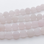 Бусины Розовый кварц матовый (тонирован), диаметр 8,1-8,3 мм, цена за 23-24 шт (1/2 нити)