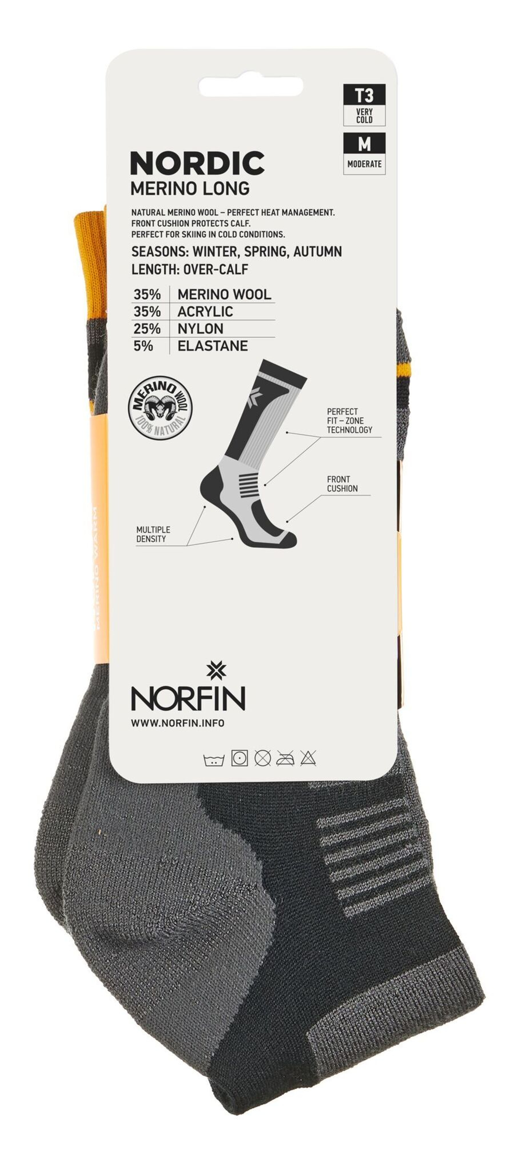Термоноски Norfin T3M NORDIC MERINO LONG р.(45-47) XL