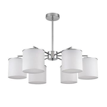 6591/6 CLASSI LN25 62 хром/белый, металл/текстиль Люстра подвесная E14 6*40W 220V SUNTORI