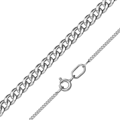 Цепь из серебра с алмазной гранью (плетение «Панцирное»)