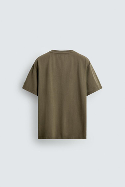 ZARA ФУТБОЛКА С ВЫШИТЫМ СЕРДЦЕМ, КОРИЧНЕВЫЙ