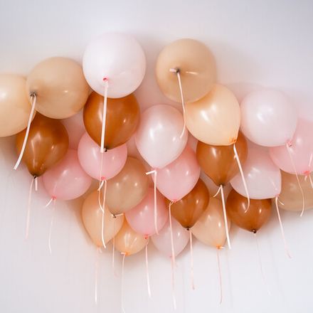 Шары под потолок в цвете "Розовые и бежевые"