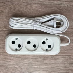 Электрический удлинитель тройник Obihod обиход ШВВП, 5м, белый, 6A