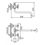 Смеситель для ванны, Frap, с кран-буксой, хром, F2208