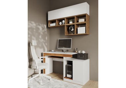 Комплект для кабинета Woodville Модена 4 белый, дуб вотан