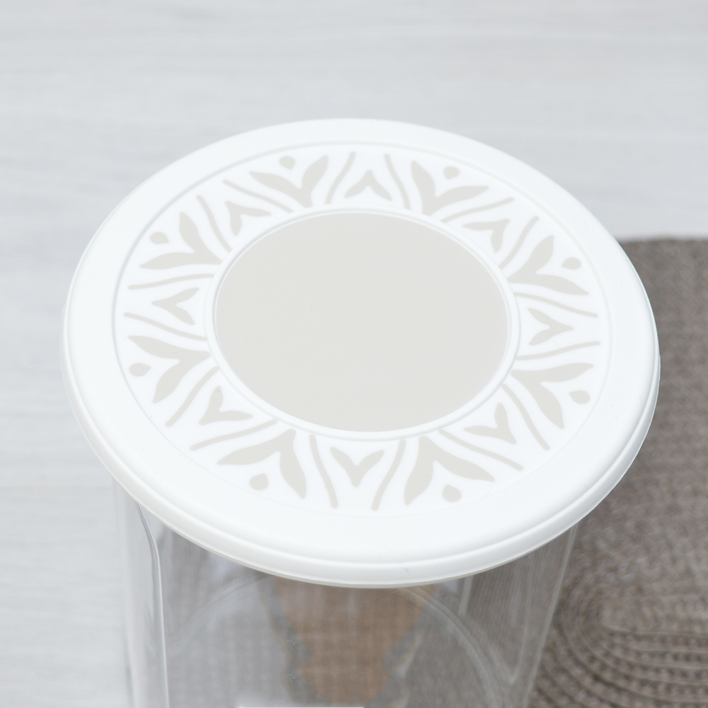 Банка для сыпучих продуктов 1,4л круглая "Эстетика" (бело-бежевый)