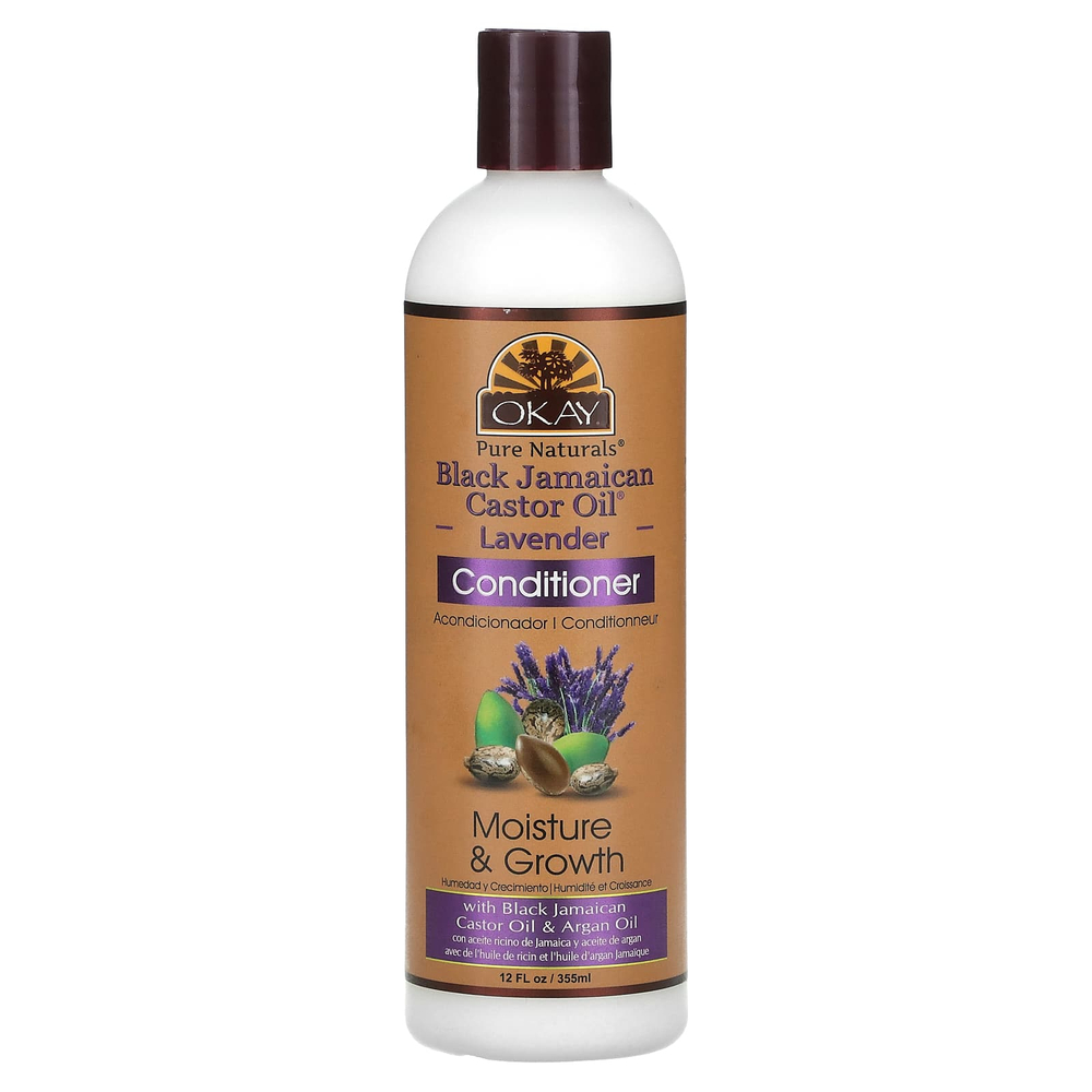 Okay Pure Naturals, Черное ямайское касторовое масло, кондиционер, лаванда, 355 мл (12 жидк. унц.)