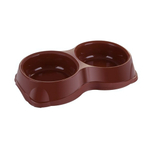 Миска для животных двойная 2х250мл коричневый
