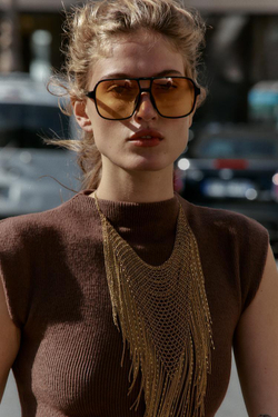 ZARA КОМБИНИРОВАННОЕ ПЛАТЬЕ ИЗ МЯГКОЙ ТКАНИ, ТЕМНО-КОРИЧНЕВЫЙ