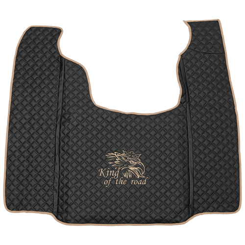 Ковры SCANIA 5 серии G (автомат), (экокожа, черный, бежевый кант, бежевая вышивка)