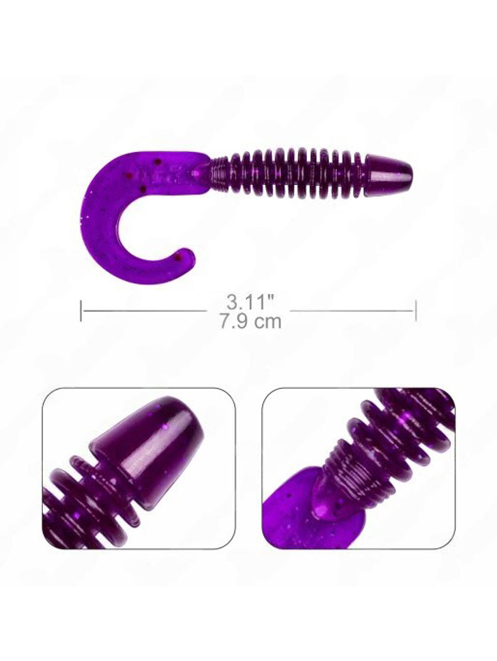 Твистер NISUS Din 3,11"/7,9см Lime & Red 6шт. (N-33-021)