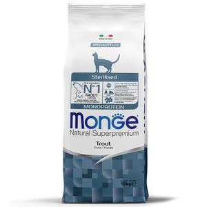 Корм для для стерилизованных/кастрированных кошек Monge Monoprotein Sterilised Trout с форелью